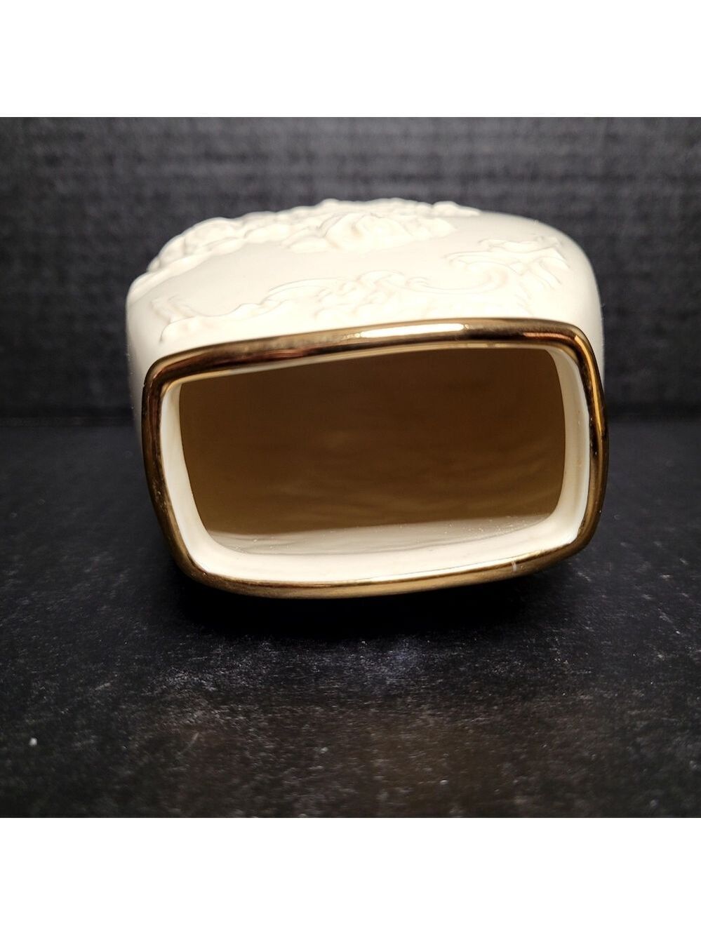 Lenox Squared Off Embossed Roses Vase - Picture 6 of 7